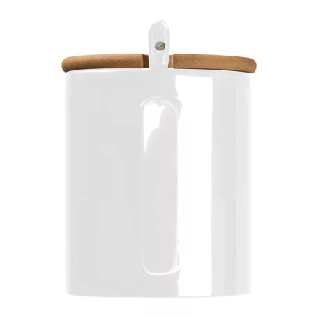 Kerámia bögre kanállal és bambusz tetővel, 300 ml