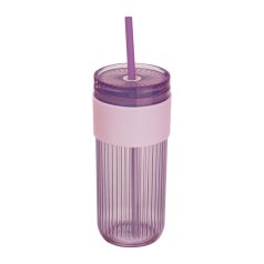 Műanyag pohár szívószállal, 660 ml