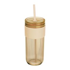 Műanyag pohár szívószállal, 660 ml