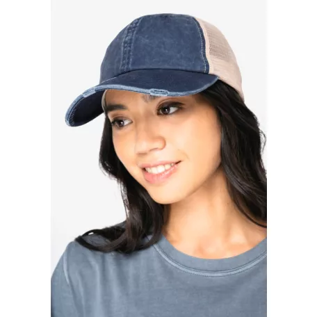 Native Spirit NS027 KÖRNYEZETBARÁT UNISZEX KOPOTT HATÁSÚ HÁLÓS SAPKA U