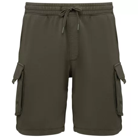 Native Spirit NS717 MEN’S FRENCH TERRY WASHED  EFFECT CARGO SHORTS M