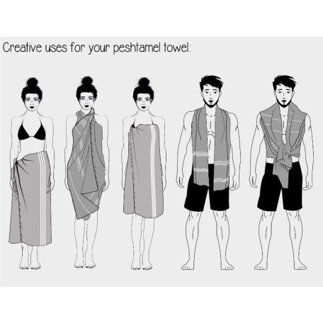 Olima OL1000 90x170cm-es fürdőlepedő, kék-fehér csíkokkal