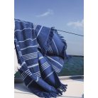 Olima OL1000 90x170cm-es fürdőlepedő, kék-fehér csíkokkal