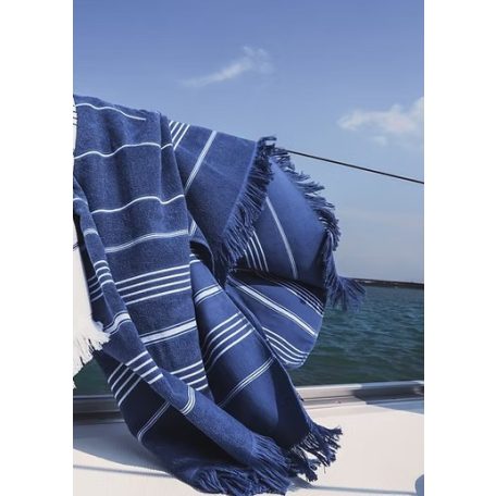 Olima OL1000 90x170cm-es fürdőlepedő, kék-fehér csíkokkal