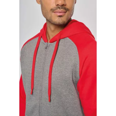 Proact PA380 UNISEX TWO-TONE ZIPPED HOODED FLEECE JACKET M