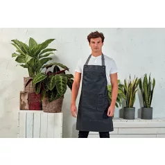   PR134 'DISTRICT' viaszos kinézetű farmer nyakpántos kötény