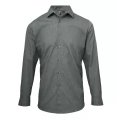   Premier PR217 MEN'S CROSS-DYE ROLL SLEEVE POPLIN BAR SHIRT XS