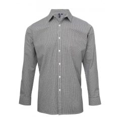 PR220 MEN'S LONG SLEEVE GINGHAM COTTON MICROCHECK SHIRT