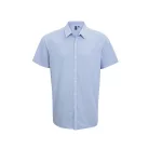 PR221 Férfi rövidujjú pamut ing, világoskék/fehér