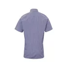 PR221 Férfi rövidujjú pamut ing, sötétkék/fehér