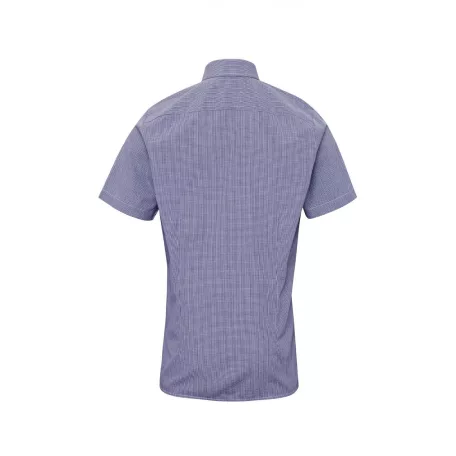 PR221 Férfi rövidujjú pamut ing, sötétkék/fehér