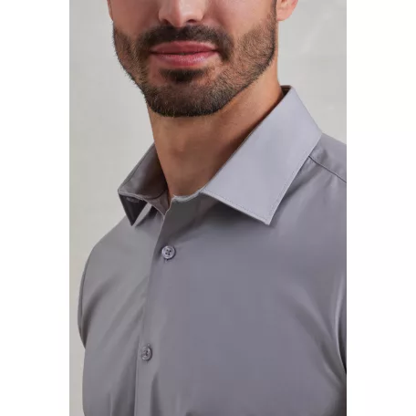 PR244 MEN'S STRETCH-FIT COTTON POPLIN LONG SLEEVE SHIRT