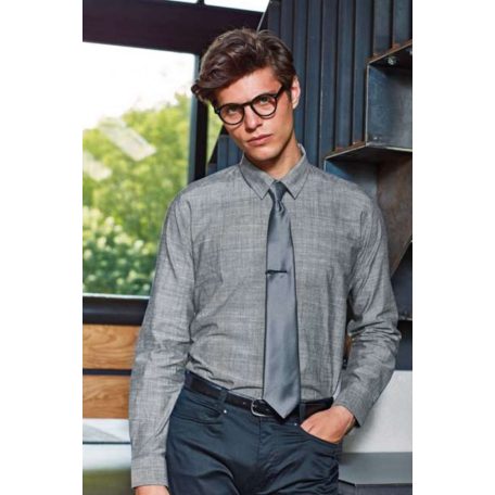 PR245 MEN'S COTTON SLUB CHAMBRAY LONG SLEEVE SHIRT