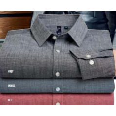 PR245 MEN'S COTTON SLUB CHAMBRAY LONG SLEEVE SHIRT