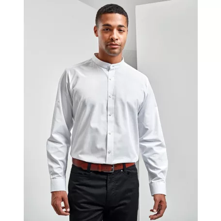 PR258 BANDED COLLAR 'GRANDAD' LONG SLEEVE SHIRT