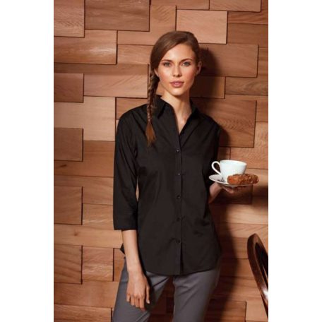 PR305 WOMEN'S POPLIN 3/4 SLEEVE BLOUSE