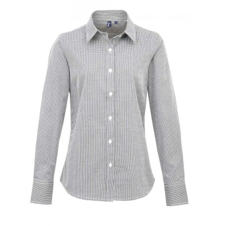PR320 WOMEN'S LONG SLEEVE GINGHAM MICROCHECK SHIRT