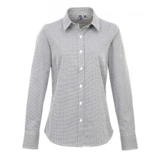 PR320 WOMEN'S LONG SLEEVE GINGHAM MICROCHECK SHIRT