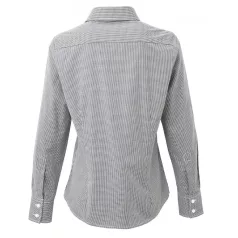 PR320 WOMEN'S LONG SLEEVE GINGHAM MICROCHECK SHIRT