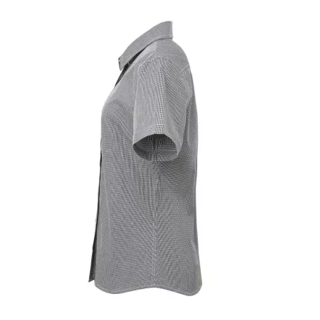 PR321 WOMEN'S SHORT SLEEVE GINGHAM MICROCHECK SHIRT
