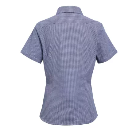PR321 WOMEN'S SHORT SLEEVE GINGHAM MICROCHECK SHIRT