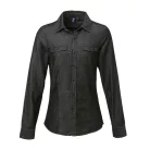 PR322 WOMEN'S JEANS STITCH DENIM SHIRT