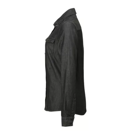 PR322 WOMEN'S JEANS STITCH DENIM SHIRT