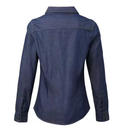 PR322 WOMEN'S JEANS STITCH DENIM SHIRT