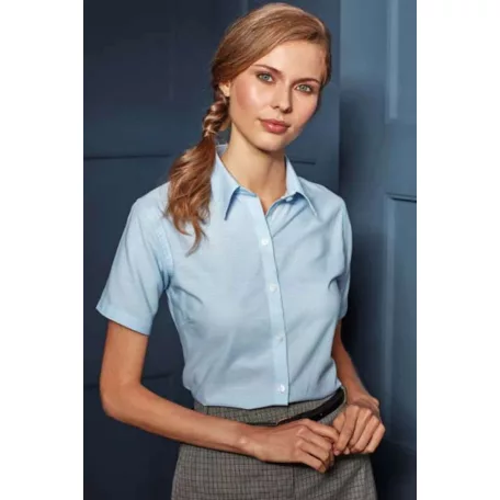 PR336 WOMEN'S SHORT SLEEVE SIGNATURE OXFORD BLOUSE
