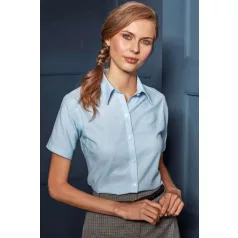 PR336 WOMEN'S SHORT SLEEVE SIGNATURE OXFORD BLOUSE