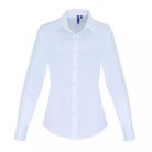 PR344 WOMEN'S STRETCH-FIT COTTON POPLIN LONG SLEEVE SHIRT