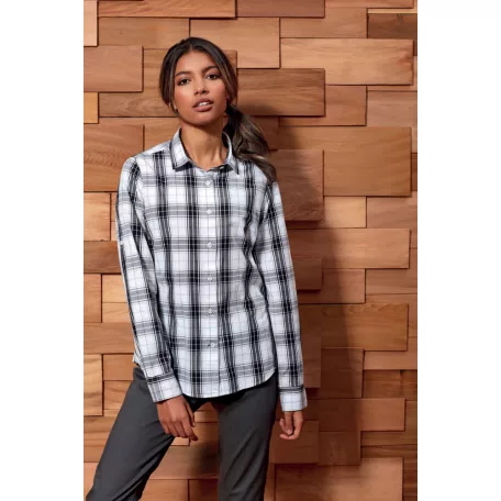 PR354 'GINMILL' CHECK - WOMEN'S LONG SLEEVE COTTON SHIRT