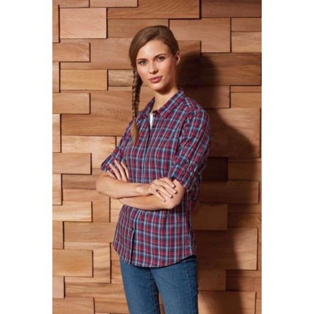 PR356 'SIDEHILL' CHECK - WOMEN'S LONG SLEEVE COTTON SHIRT