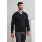 PR400 V nyakú kötött férfi pulóver