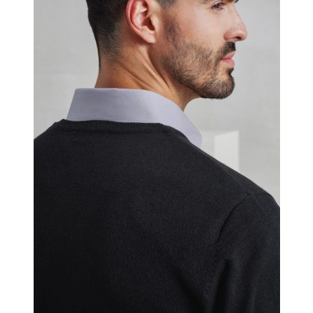 PR400 V nyakú kötött férfi pulóver