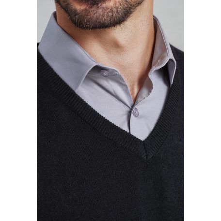 PR400 V nyakú kötött férfi pulóver