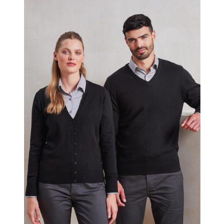 PR400 V nyakú kötött férfi pulóver