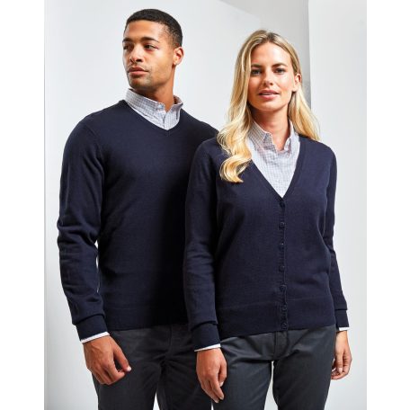 PR400 V nyakú kötött férfi pulóver