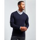 PR400 V nyakú kötött férfi pulóver