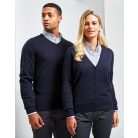 PR400 V nyakú kötött férfi pulóver