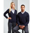 PR400 V nyakú kötött férfi pulóver