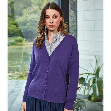 PR697 V nyakú kötött női kardigán