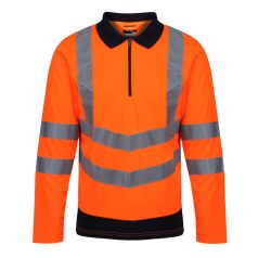 Regatta RETRS192 PRO HI-VIS LS POLO SHIRT L