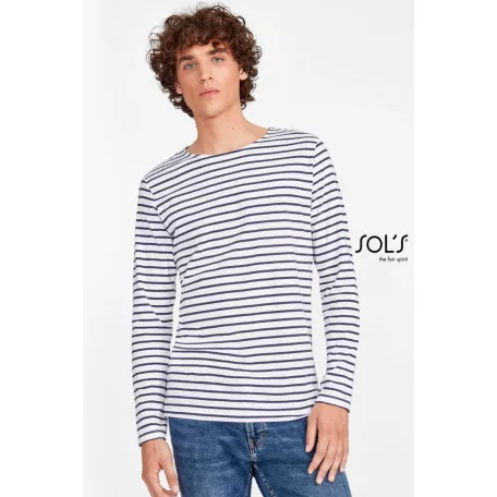 SOL'S Marine Men hosszú ujjú csíkos póló