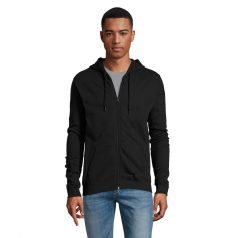 Sols Stone uniszex cipzáras pulóver, kapucnival